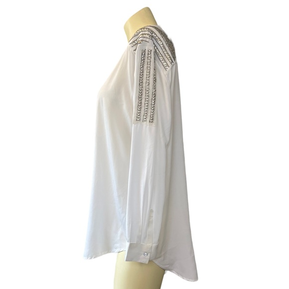 Chico’s Studded Antique White Blouse Size 2 = L / 12 - Picture 6 of 12